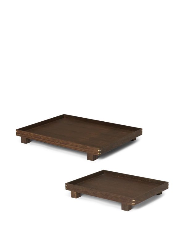 Bon Wooden Tray - Large & Small Gift Set - Smoked Oak